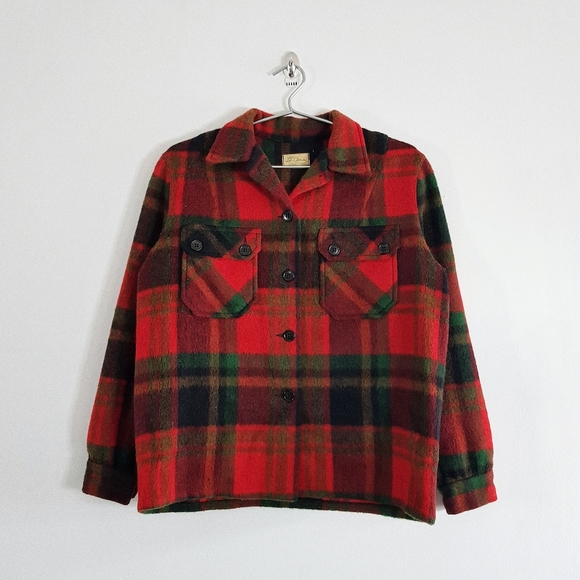L.L. Bean Other - Vintage 1970s L.L.Bean wool Chequered over Shirt - Size Small / Boxy Fit